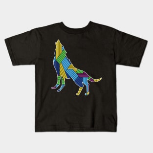 Funny Wolf Wolves Colorful T-Shirt Kids T-Shirt